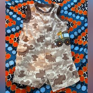Carters Boys Zoo Animals Cotton shorts onesie